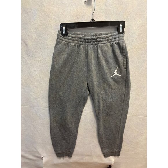 Jordan Mens Gray Fleece Jogger Pants Elastic Waist Side Pockets large - Picture 1 of 9